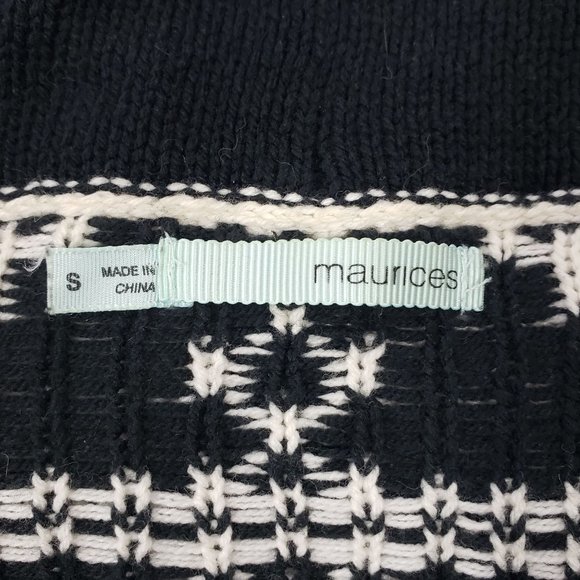 Maurices Black/Ivory Aztec Cabincore Western Print Cardigan - Picture 13 of 16